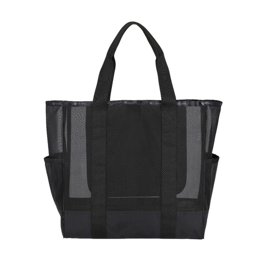 SHEER LARGE OPEN TOTE 半透明大型托特包 - 黑色透紗