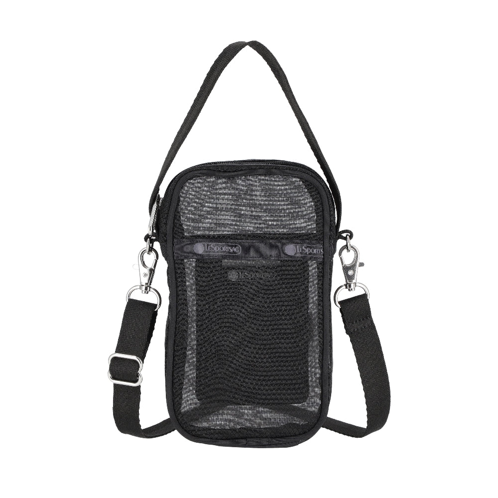 SHEER MINI PHONE CROSSBODY 半透明迷你手機包 - 黑色透紗