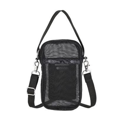 SHEER MINI PHONE CROSSBODY 半透明迷你手機包 - 黑色透紗