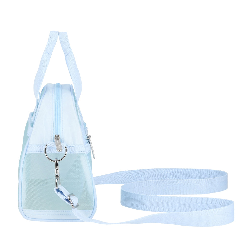 SHEER ROUND SM SATCHEL 半透明小型手提包 - 冰藍透紗