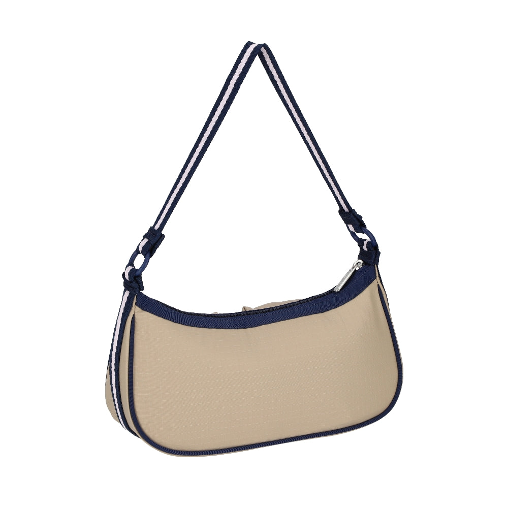 DOUBLE POCKET SHOULDER BAG 雙口袋肩背包 - 滾邊海軍藍