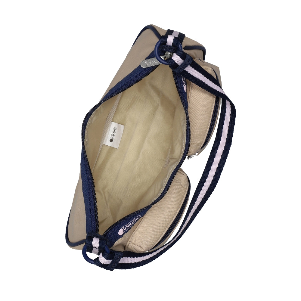 DOUBLE POCKET SHOULDER BAG 雙口袋肩背包 - 滾邊海軍藍