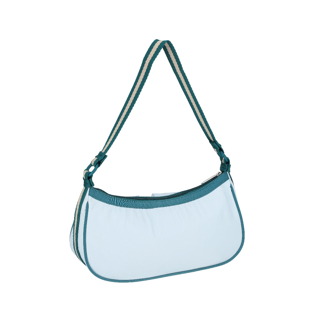 DOUBLE POCKET SHOULDER BAG 雙口袋肩背包 - 滾邊晴空藍