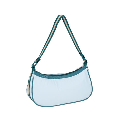 DOUBLE POCKET SHOULDER BAG 雙口袋肩背包 - 滾邊晴空藍