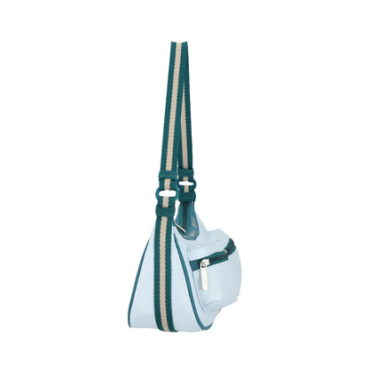 DOUBLE POCKET SHOULDER BAG 雙口袋肩背包 - 滾邊晴空藍