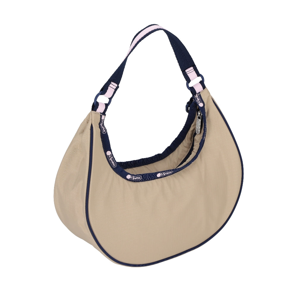 SMALL CRESCENT SHOULDER BAG 半月形肩背包 - 滾邊海軍藍