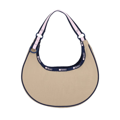 SMALL CRESCENT SHOULDER BAG 半月形肩背包 - 滾邊海軍藍