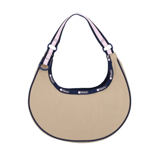 SMALL CRESCENT SHOULDER BAG 半月形肩背包 - 滾邊海軍藍