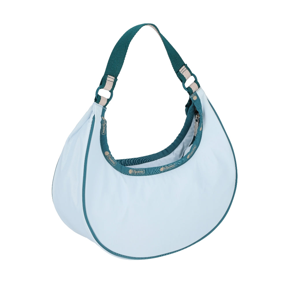 SMALL CRESCENT SHOULDER BAG 半月形肩背包 - 滾邊晴空藍