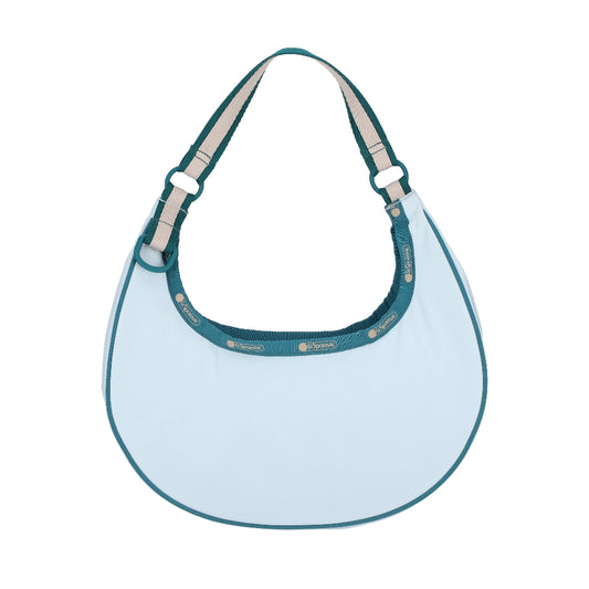 SMALL CRESCENT SHOULDER BAG 半月形肩背包 - 滾邊晴空藍