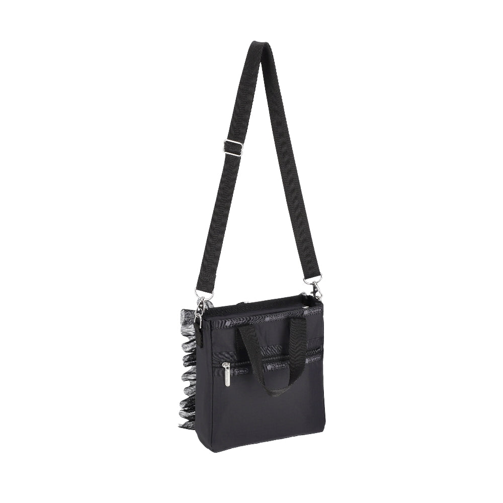RUFFLE MINI N/S TOTE 迷你直式托特包 - 黑蕾絲荷葉滾邊