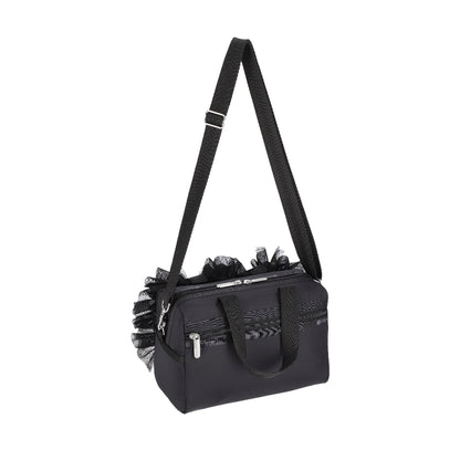 RUFFLE EVERYDAY SM SATCHEL 日常手提兩用包 - 黑蕾絲荷葉滾邊