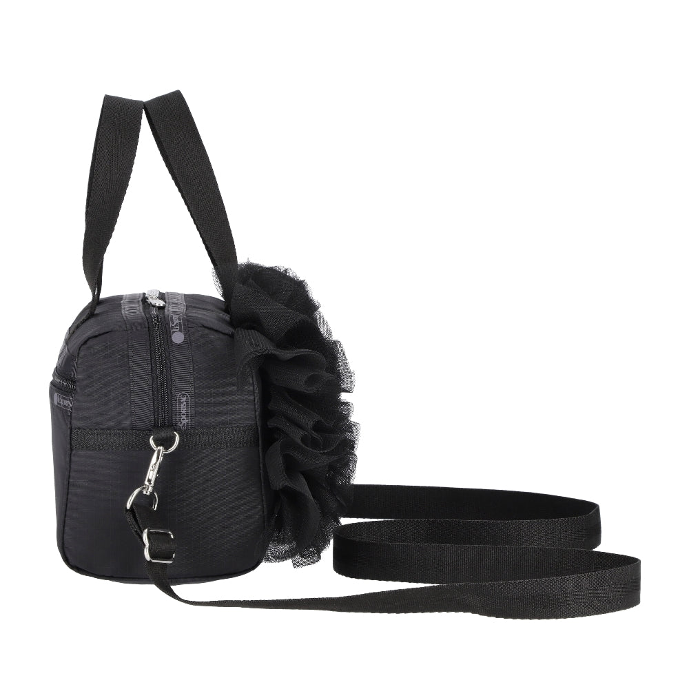 RUFFLE EVERYDAY SM SATCHEL 日常手提兩用包 - 黑蕾絲荷葉滾邊
