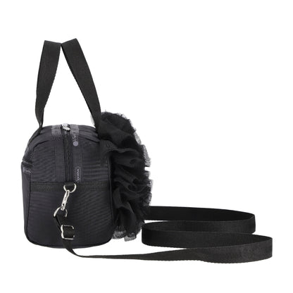 RUFFLE EVERYDAY SM SATCHEL 日常手提兩用包 - 黑蕾絲荷葉滾邊