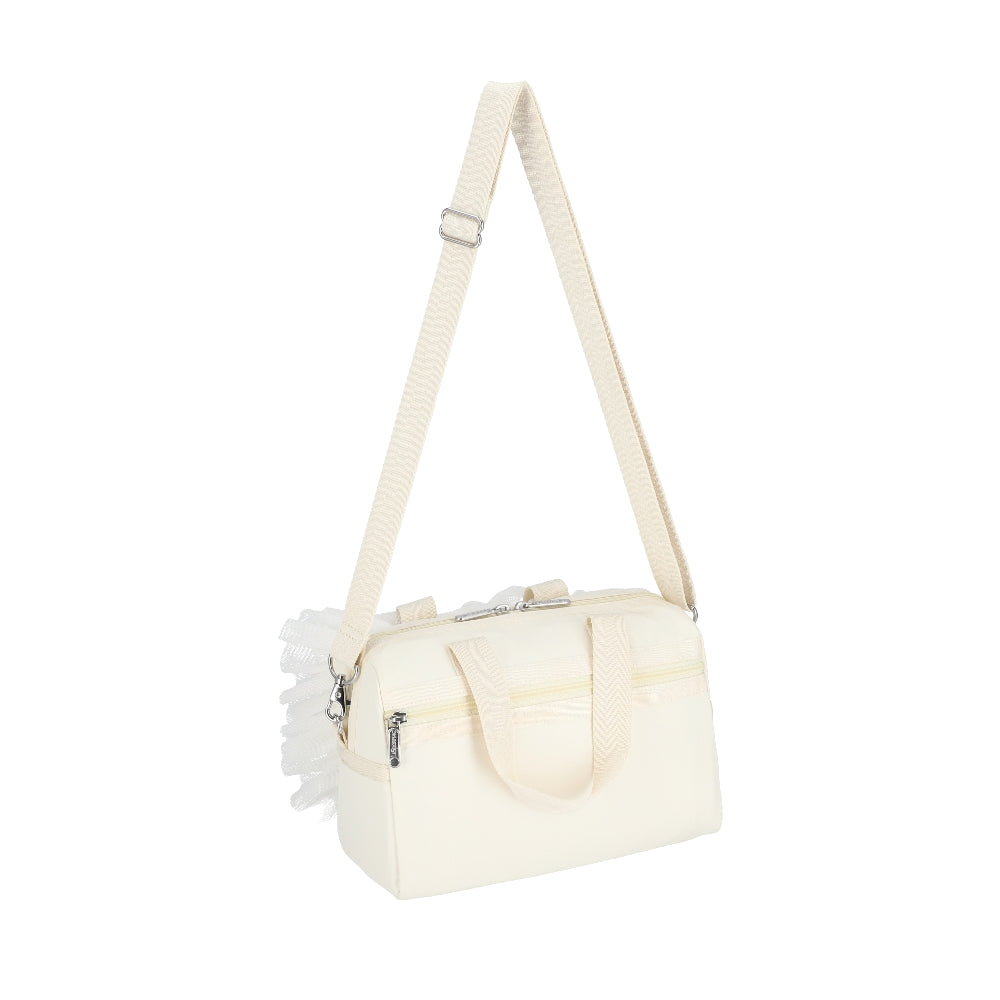 RUFFLE EVERYDAY SM SATCHEL 日常手提兩用包 - 白蕾絲荷葉滾邊