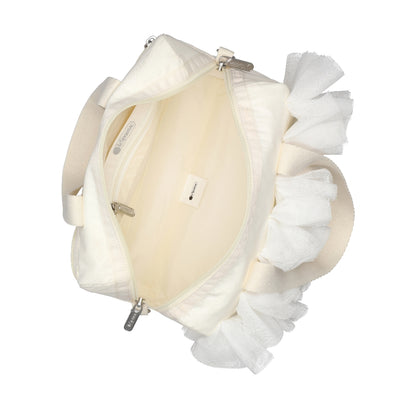 RUFFLE EVERYDAY SM SATCHEL 日常手提兩用包 - 白蕾絲荷葉滾邊