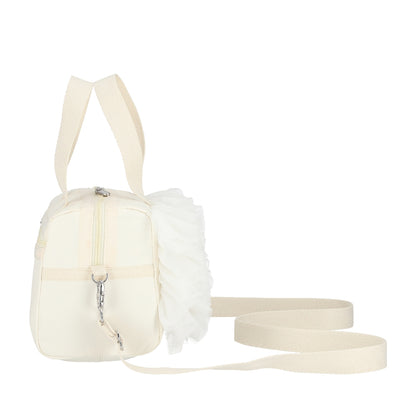 RUFFLE EVERYDAY SM SATCHEL 日常手提兩用包 - 白蕾絲荷葉滾邊