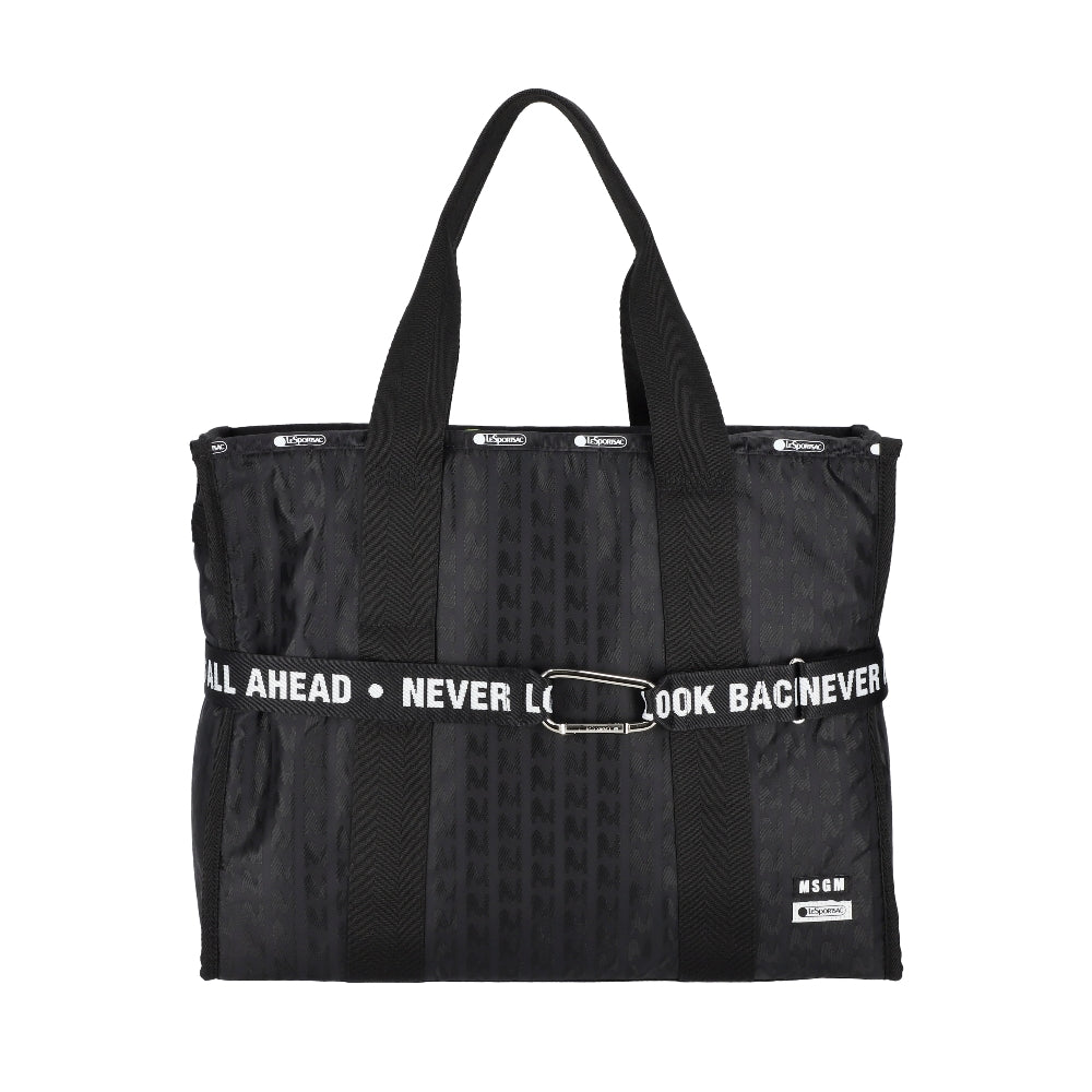 MSGM LG BOAT TOTE 大容量船型手提托特包 - 黑色緹花