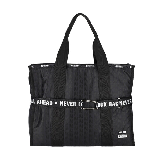 MSGM LG BOAT TOTE 大容量船型手提托特包 - 黑色緹花