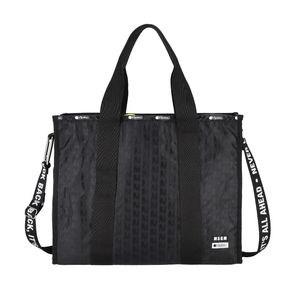 MSGM LG BOAT TOTE 大容量船型手提托特包 - 黑色緹花