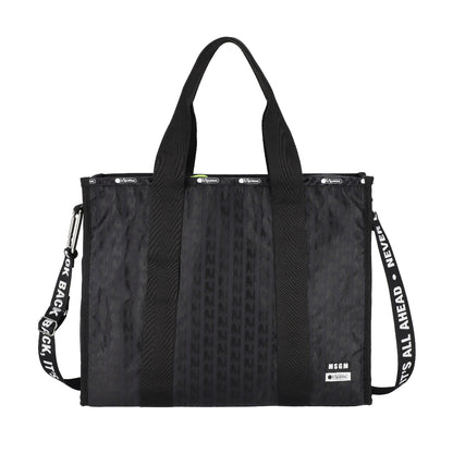 MSGM LG BOAT TOTE 大容量船型手提托特包 - 黑色緹花