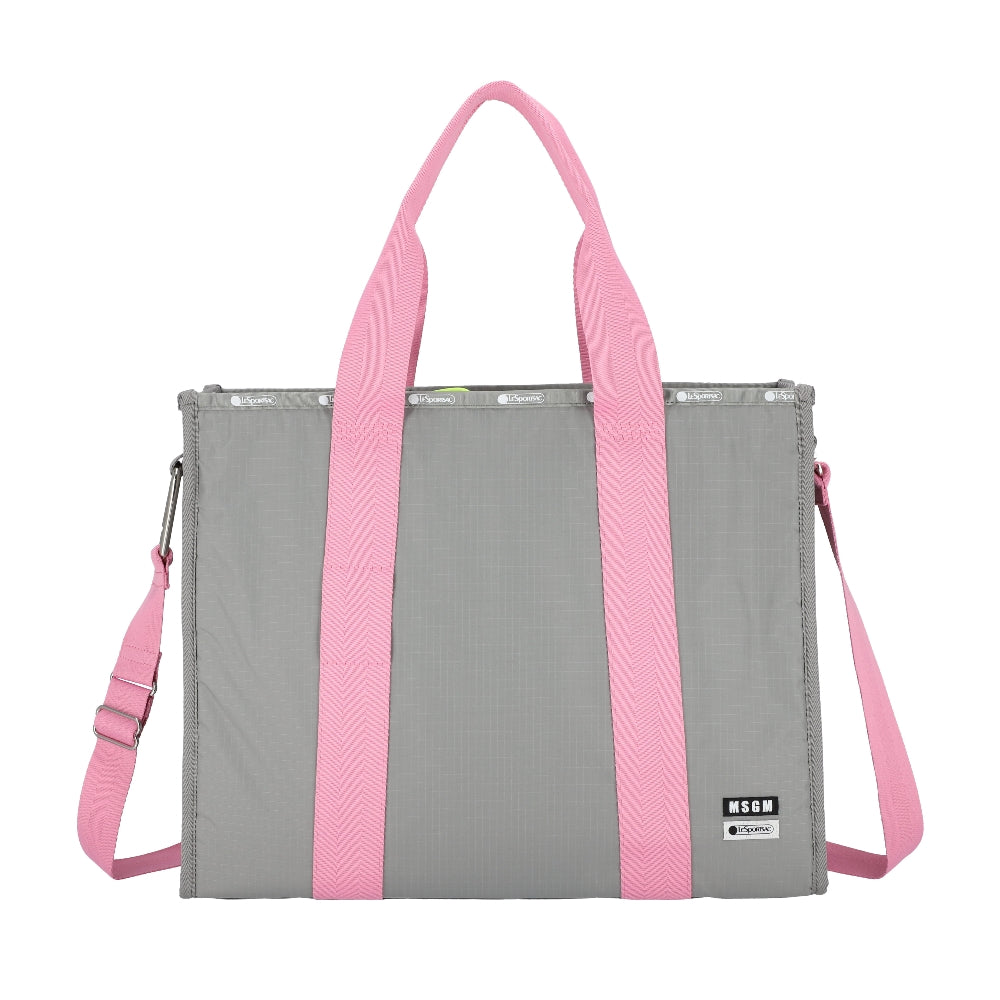 MSGM LG BOAT TOTE 大容量船型手提托特包 - 粉/灰色
