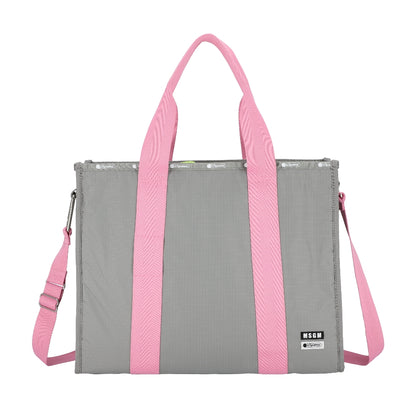MSGM LG BOAT TOTE 大容量船型手提托特包 - 粉/灰色