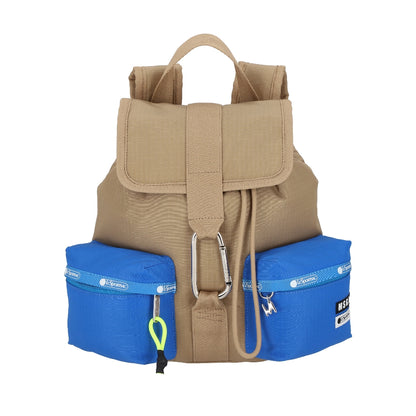 MSGM VOYAGER BACKPACK 工裝風後背包 - 卡其棕/藍