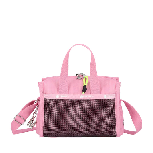 MSGM METRO XBODY 方形兩用斜背包 - 粉色緹花