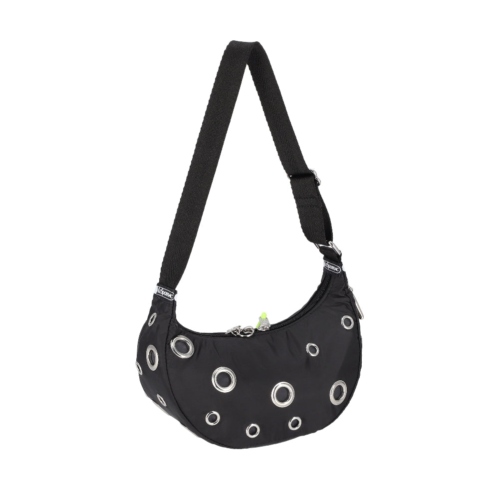 MSGM GROMMET CRESCENT 鉚釘肩背包 - 新月黑
