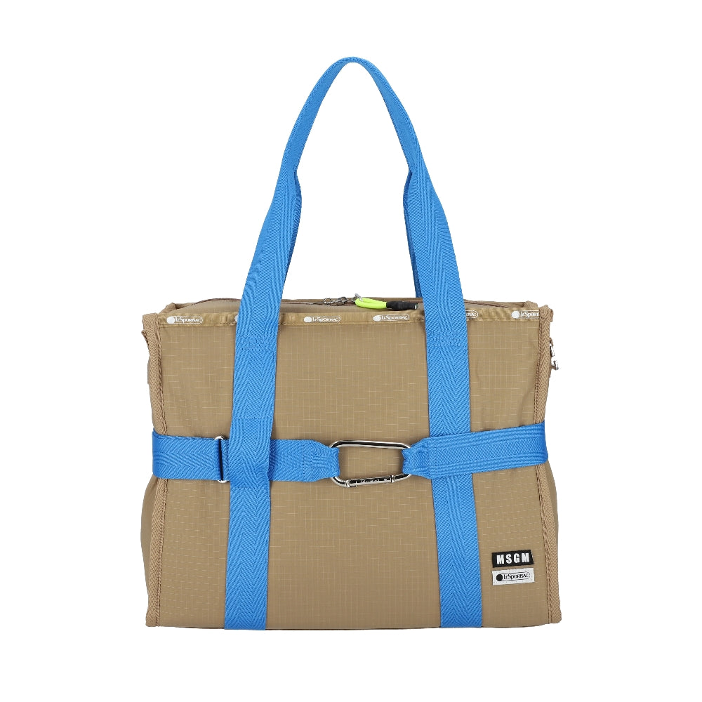 MSGM MD BOAT TOTE MD 中型船型托特包 - 卡其棕/藍