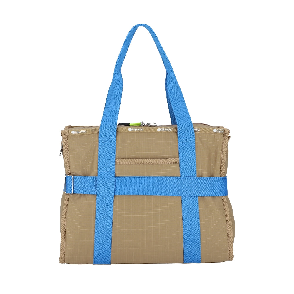 MSGM MD BOAT TOTE MD 中型船型托特包 - 卡其棕/藍