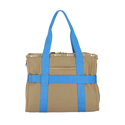 MSGM MD BOAT TOTE MD 中型船型托特包 - 卡其棕/藍