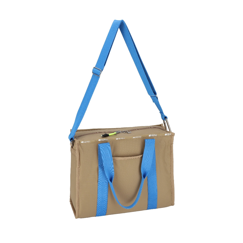 MSGM MD BOAT TOTE MD 中型船型托特包 - 卡其棕/藍