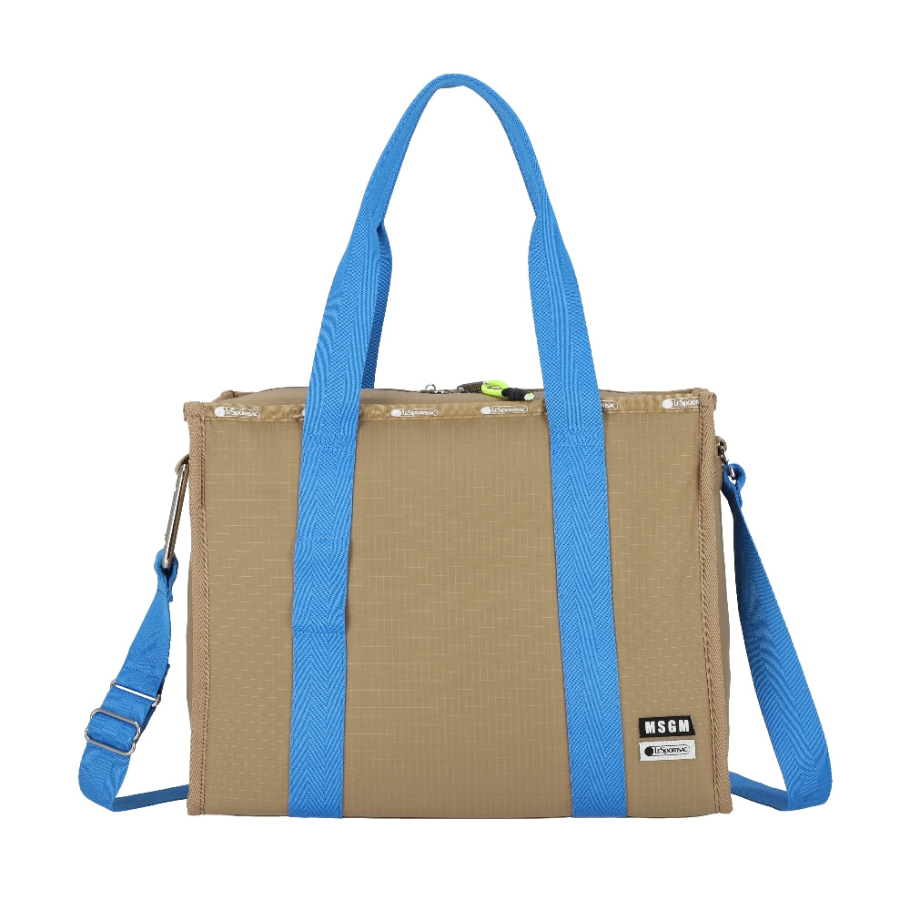 MSGM MD BOAT TOTE MD 中型船型托特包 - 卡其棕/藍
