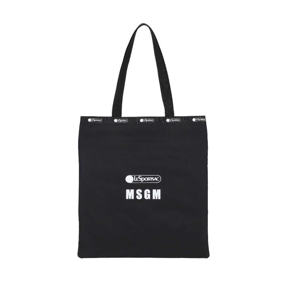 MSGM LG EMERALD TOTE 大型直立托特包 - MSGM LOGO 托特黑