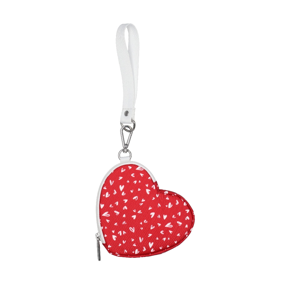 HEART WRISTLET 愛心造型零錢包 - 紅心點點