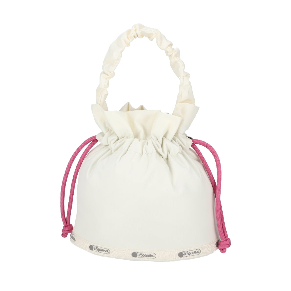 GH DRAWSTRING XBODY 束口斜背包 - 奶霜白/莓果