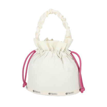 GH DRAWSTRING XBODY 束口斜背包 - 奶霜白/莓果