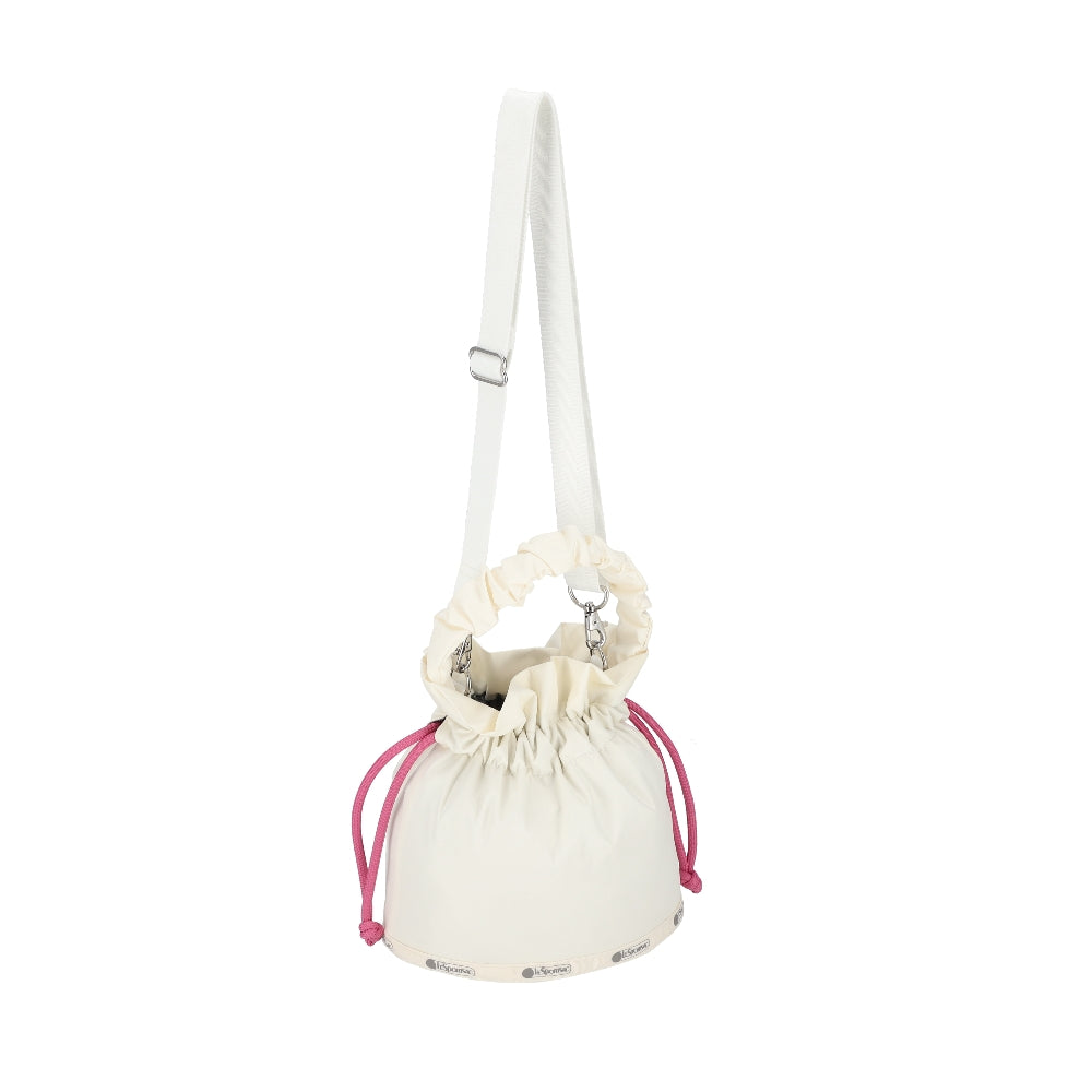 GH DRAWSTRING XBODY 束口斜背包 - 奶霜白/莓果