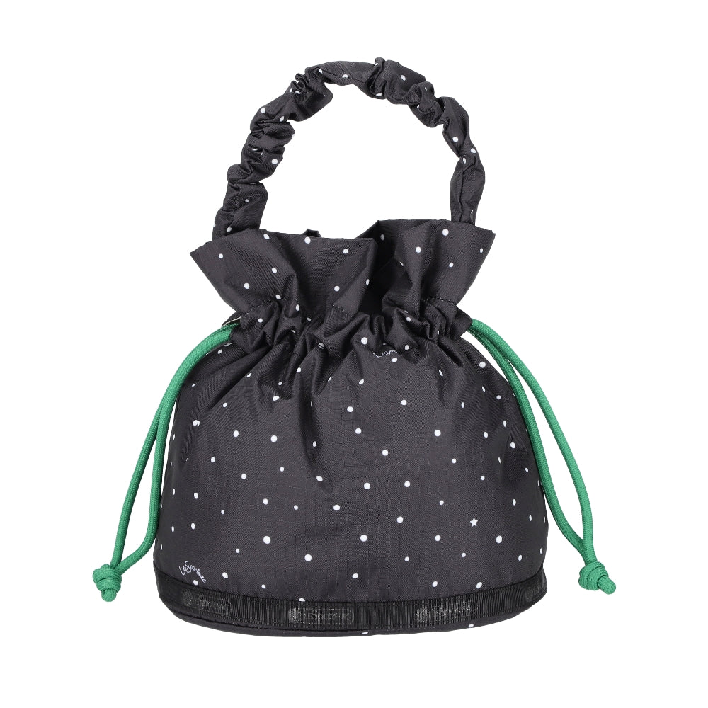 GH DRAWSTRING XBODY 束口斜背包 - 俏皮圓點/綠