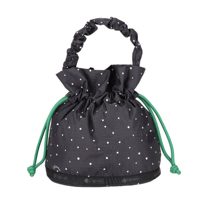 GH DRAWSTRING XBODY 束口斜背包 - 俏皮圓點/綠