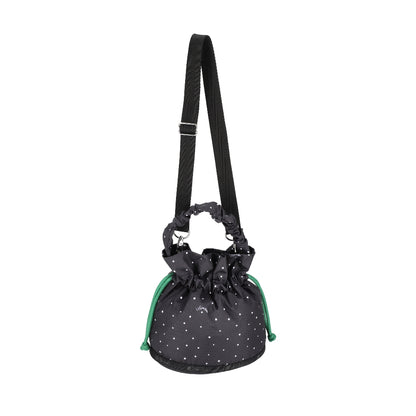 GH DRAWSTRING XBODY 束口斜背包 - 俏皮圓點/綠