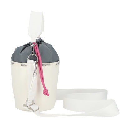 SM DRAWSTRING BUCKET 小型抽繩水桶斜背包 - 奶霜白/莓果