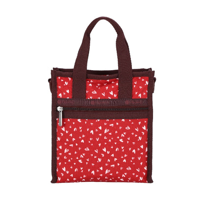 MINI N/S TOTE 迷你方型托特包 - 紅心點點