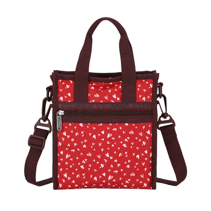 MINI N/S TOTE 迷你方型托特包 - 紅心點點