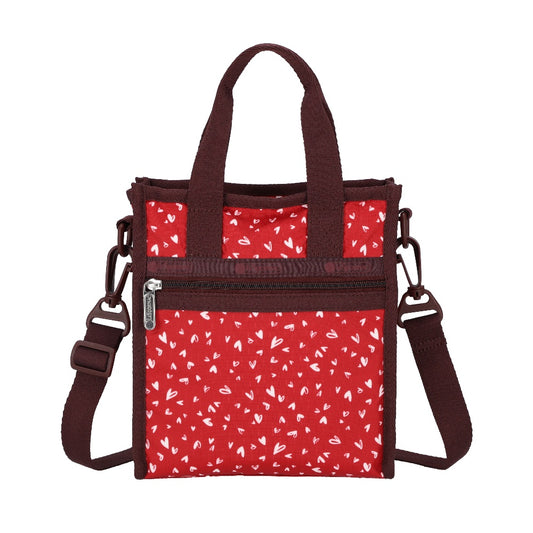 MINI N/S TOTE 迷你方型托特包 - 紅心點點