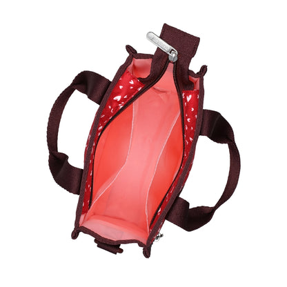 MINI N/S TOTE 迷你方型托特包 - 紅心點點