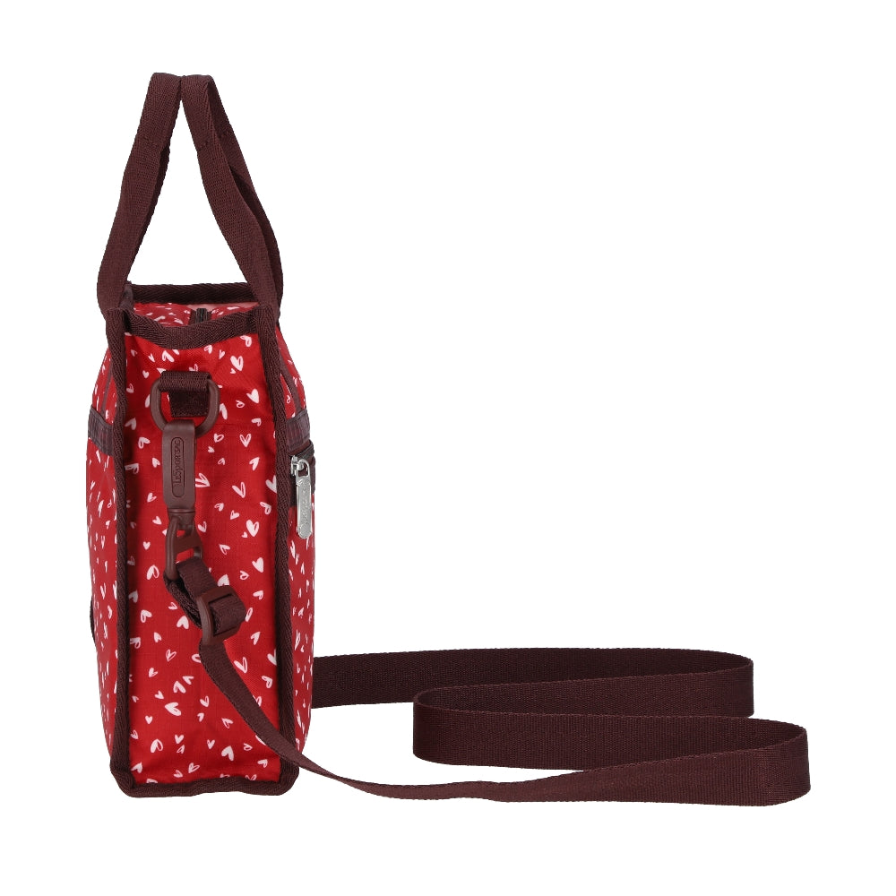 MINI N/S TOTE 迷你方型托特包 - 紅心點點