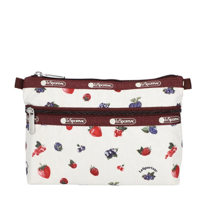 COSMETIC CLUTCH 雙層拉鍊化妝包 - 清新莓果
